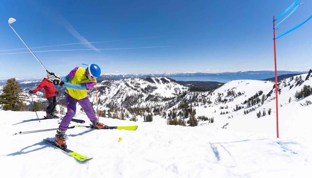 Snow golf at high altitude? At this Tahoe ski resort, it’s a thing